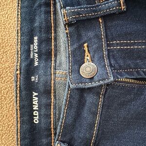 Old Navy Women's Relaxed Jeans - Dark Blue 12 Tall
